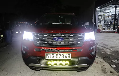Ford Explorer nâng cấp led bar gtr 80W - Ánh sáng vàng